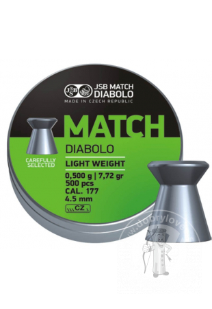 Strelivo Diabolo JSB Match Light weight 500ks 4,50mm