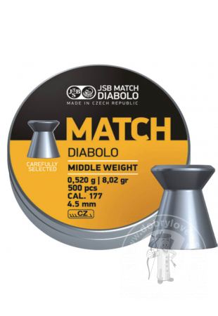Strelivo Diabolo JSB Match Middle weight 500ks 4,50mm